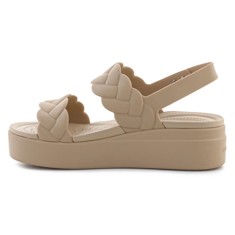 CROCS Brooklyn Woven Upper Low Wedge (209977-212)Γυναικείες Πλατφόρμες/Πεδιλα Μπεζ