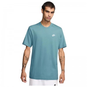 Nike Sportswear Club (AR4997-465)Ανδρική κοντομάνικη μπλούζα Denim Turquoise