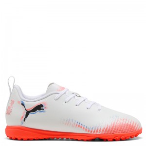 PUMA FUTURE 8 PLAY TT JR (108626-01)Παιδικά Ποδοσφαιρικά Παπούτσια Με Σχαρα Λευκα