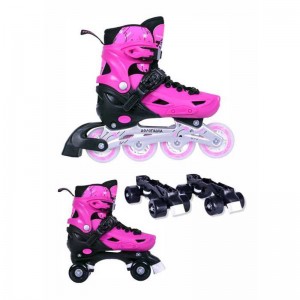 Αθλοπαιδιά Inline / Quad Αυξομειούμενα Rollers  2 σε 1 ΡΟΖ (002.10306/INLR/ΡΟΖ)