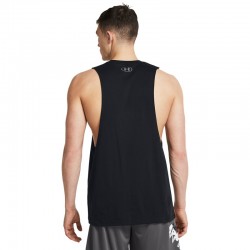 UNDER ARMOUR Left Chest Cut-Off (1329286-001)ΑΝΔΡΙΚΟ ΑΜΑΝΙΚΟ T-SHIRT ΜΑΥΡΟ