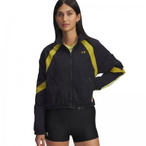 UNDER ARMOUR ICON CRINKLE JACKET WMNS (6007111-001)ΓΥΝΑΙΚΕΙΑ ΖΑΚΕΤΑ Black / Yellow Shade / Green Legacy