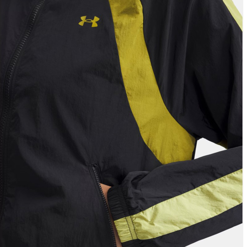 UNDER ARMOUR ICON CRINKLE JACKET WMNS (6007111-001)ΓΥΝΑΙΚΕΙΑ ΖΑΚΕΤΑ Black / Yellow Shade / Green Legacy