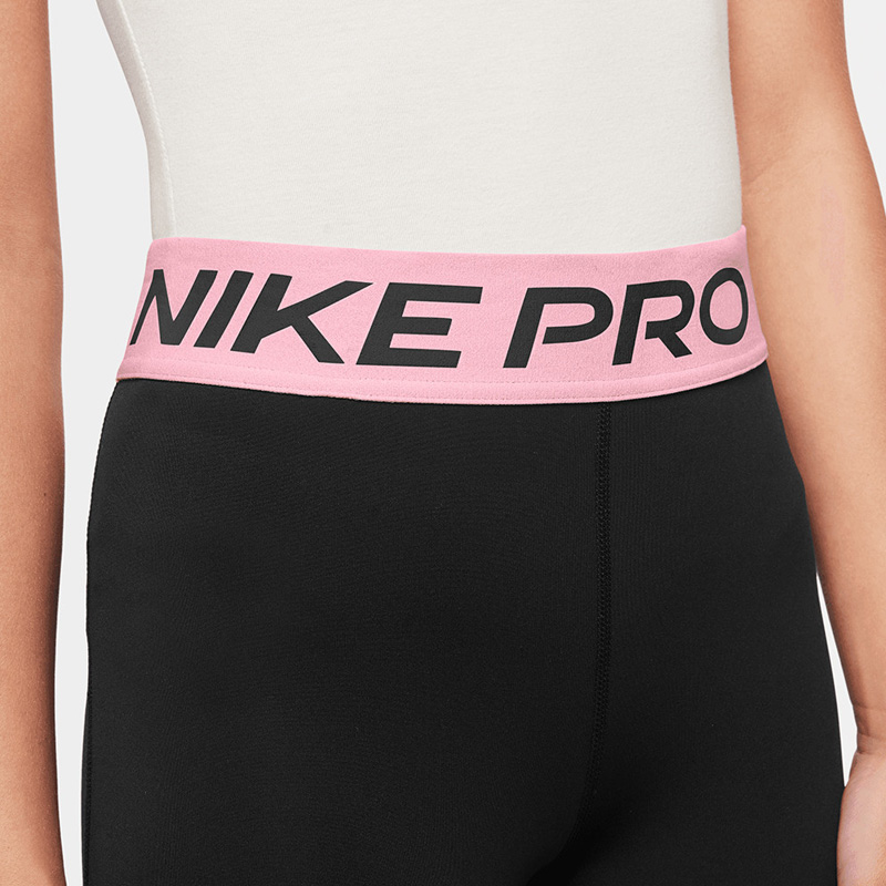 Nike Pro Παιδικό Biker Σορτς (FB1081-019)BLACK/MED SOFT PINK/WHITE