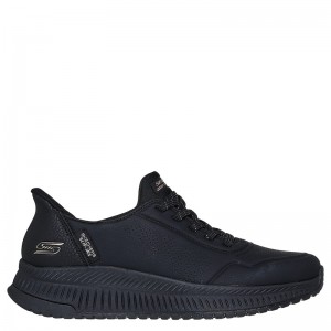 SKECHERS BOBS Squad 4 - Key Look (117740-BBK)ΓΥΝΑΙΚΕΙΑ ΠΑΠΟΥΤΣΙΑ ΔΕΡΜΑΤΙΝΑ ΜΑΥΡΑ