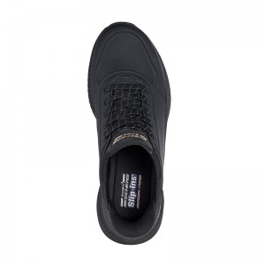 SKECHERS BOBS Squad 4 - Key Look (117740-BBK)ΓΥΝΑΙΚΕΙΑ ΠΑΠΟΥΤΣΙΑ ΔΕΡΜΑΤΙΝΑ ΜΑΥΡΑ