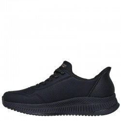 SKECHERS BOBS Squad 4 - Key Look (117740-BBK)ΓΥΝΑΙΚΕΙΑ ΠΑΠΟΥΤΣΙΑ ΔΕΡΜΑΤΙΝΑ ΜΑΥΡΑ