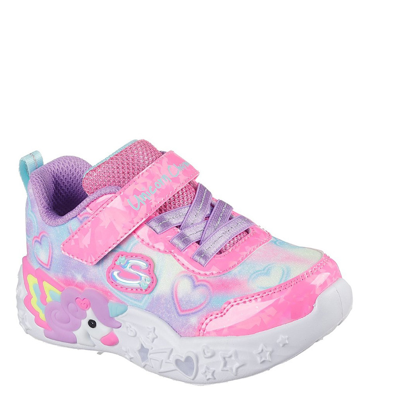 SKECHERS Unicorn Charmer - Lil Heart Sparkles (303064N-PKMT)ΒΡΕΦΙΚΑ ΠΑΠΟΥΤΣΙΑ ΦΩΤΙΖΟΜΕΝΑ ΠΟΛΥΧΡΩΜΑ