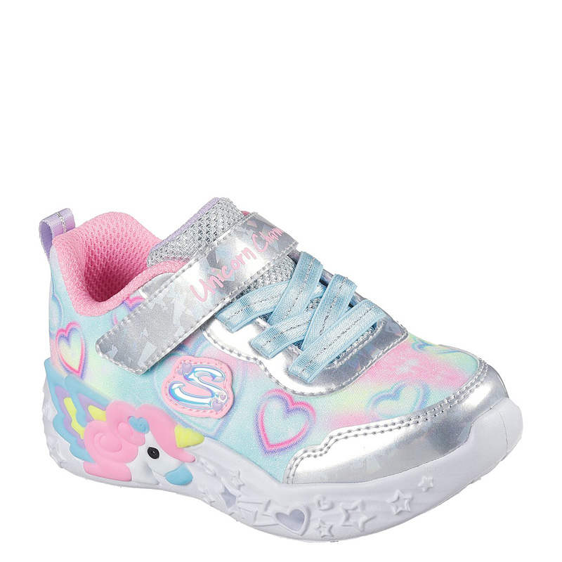 SKECHERS Unicorn Charmer - Lil Heart Sparkles (303064N-SMLT)ΒΡΕΦΙΚΑ ΠΑΠΟΥΤΣΙΑ ΦΩΤΙΖΟΜΕΝΑ ΠΟΛΥΧΡΩΜΑ