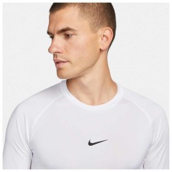 Nike Pro fitness Dri-FIT (FB7919-100)Ανδρική εφαρμοστή μακρυμάνικη μπλούζα ΛΕΥΚΗ