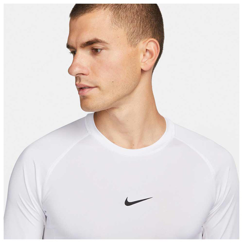 Nike Pro fitness Dri-FIT (FB7919-100)Ανδρική εφαρμοστή μακρυμάνικη μπλούζα ΛΕΥΚΗ