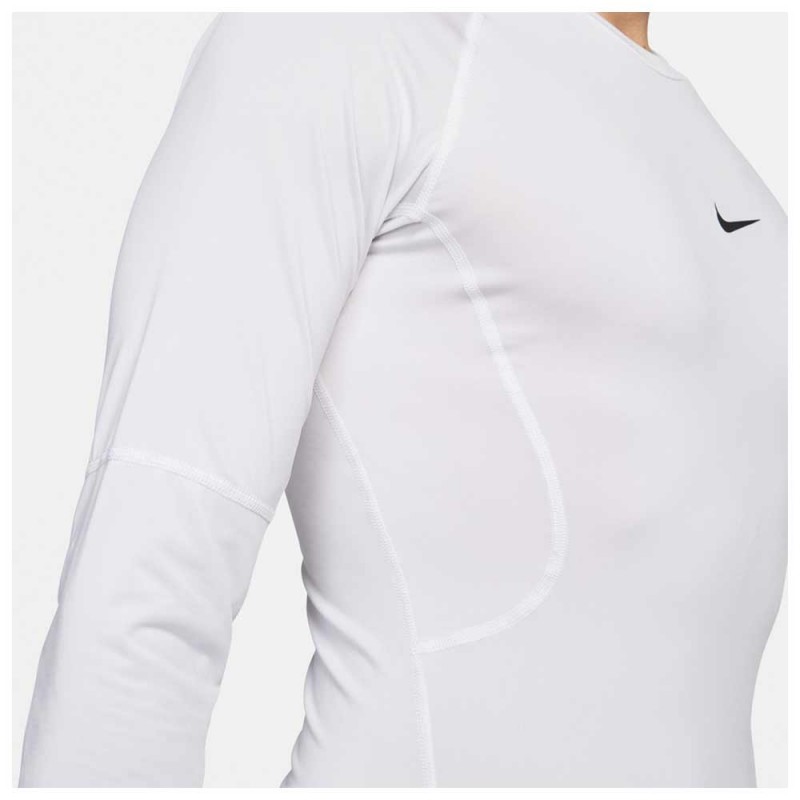 Nike Pro fitness Dri-FIT (FB7919-100)Ανδρική εφαρμοστή μακρυμάνικη μπλούζα ΛΕΥΚΗ