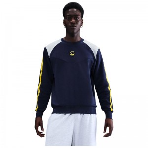 Nike Crew Fleece Sweatshirt (IH4286-410)Ανδρικό φούτερ MIDNIGHT NAVY/PURE PLATINUM Nike Crew Fleece Sweatshirt (IH4286-410)Ανδρικό φούτερ MIDNIGHT NAVY/PURE PLATINUM