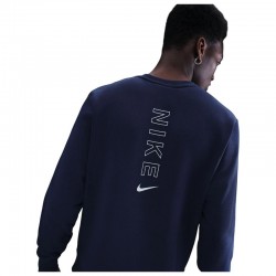 Nike Crew Fleece Sweatshirt (IH4286-410)Ανδρικό φούτερ MIDNIGHT NAVY/PURE PLATINUM