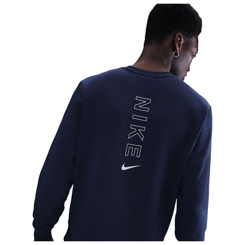 Nike Crew Fleece Sweatshirt (IH4286-410)Ανδρικό φούτερ MIDNIGHT NAVY/PURE PLATINUM