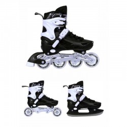 Αθλοπαιδιά Inline / Quad Αυξομειούμενα Rollers  3 σε 1 ΜΑΥΡΟ (002.10306/RIS/MAYRO)