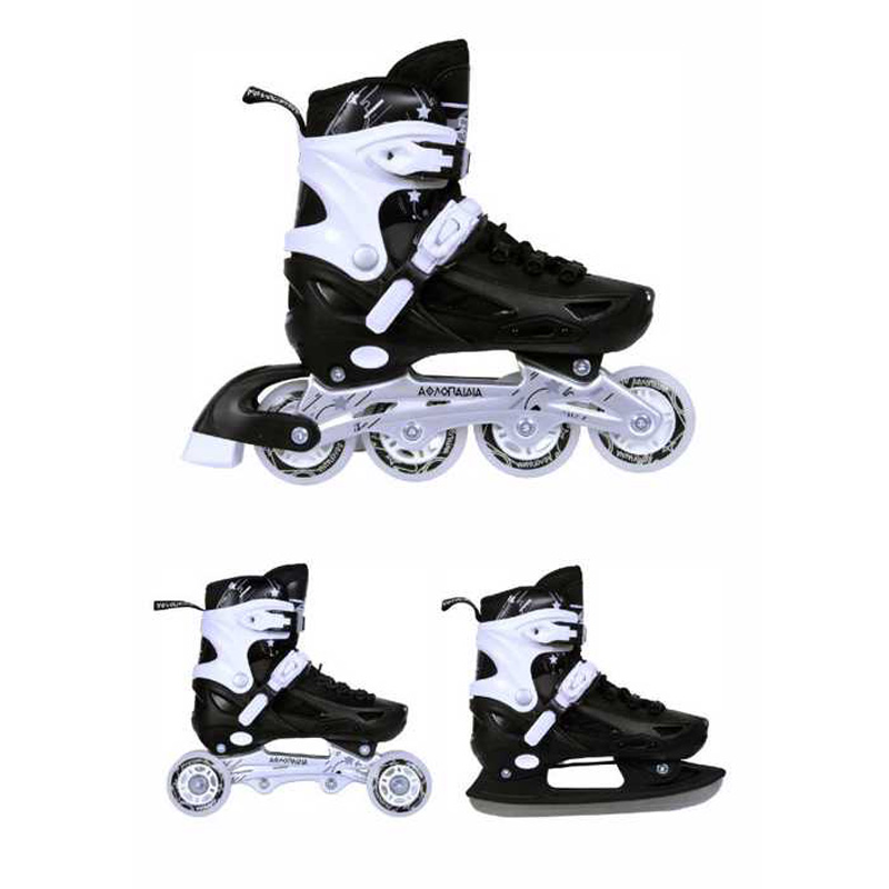 Αθλοπαιδιά Inline / Quad Αυξομειούμενα Rollers  3 σε 1 ΜΑΥΡΟ (002.10306/RIS/MAYRO)