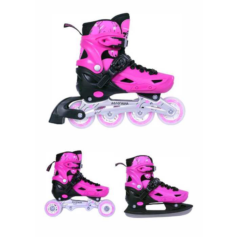 Αθλοπαιδιά Inline / Quad Αυξομειούμενα Rollers  3 σε 1 ROZ (002.10306/RIS/ΡΟΖ)