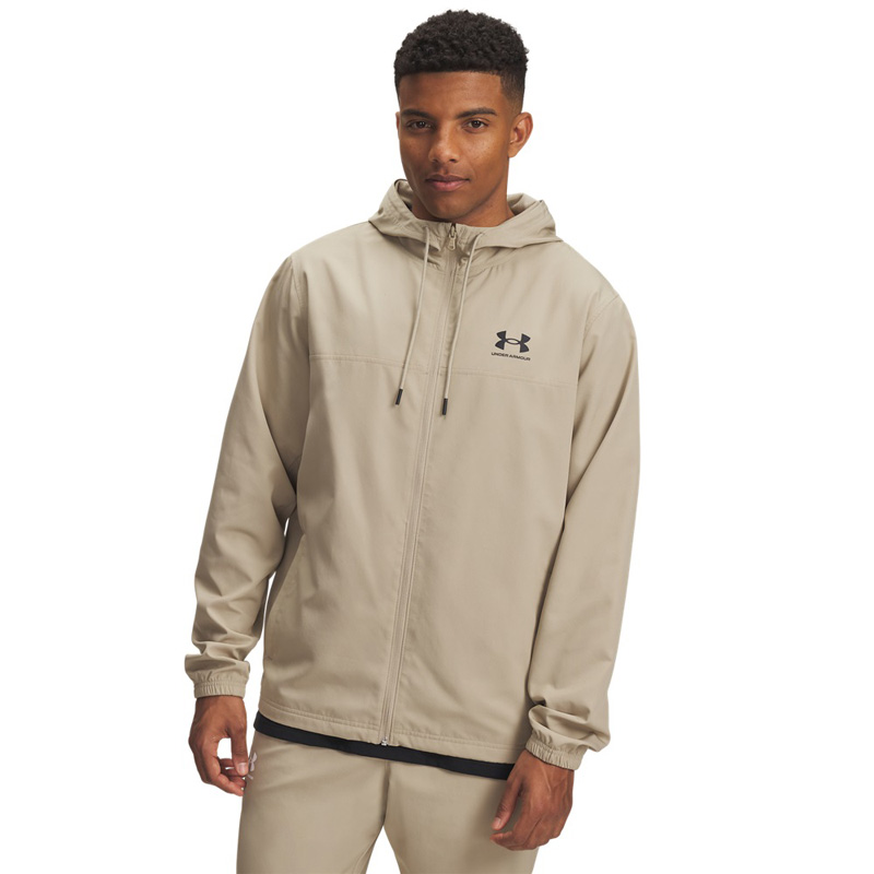 Under Armour Rival Woven Windbreaker (1390149-299)ΑΝΔΡΙΚΗ ΖΑΚΕΤΑ ΑΝΤΙΑΝΕΜΙΚΗ/ΥΔΡΟΑΠΩΘΗΤΙΚΗ City Khaki/Black