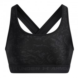 UNDER ARMOUR Mid Crossback Printed Sports Bra (1361042-013)ΓΥΝΑΙΚΕΙΟ ΜΠΟΥΣΤΑΚΙ Black//Anthracite