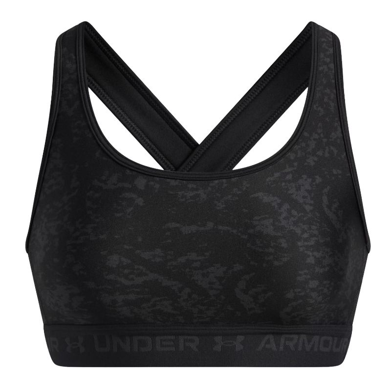 UNDER ARMOUR Mid Crossback Printed Sports Bra (1361042-013)ΓΥΝΑΙΚΕΙΟ ΜΠΟΥΣΤΑΚΙ Black//Anthracite