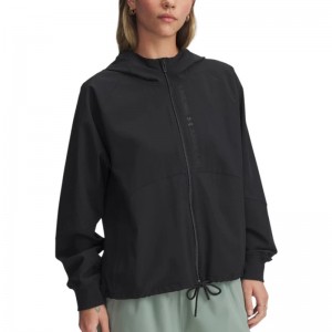 UNDER ARMOUR WOVEN FZ JACKET (1369889-003)ΓΥΝΑΙΚΕΙΑ ΖΑΚΕΤΑ ΑΝΤΙΑΝΕΜΙΚΗ/ΥΔΡΟΑΠΩΘΗΤΙΚΗ ΜΑΥΡΗ