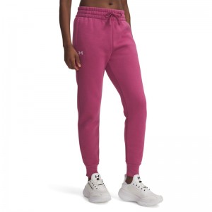 Under Armour Womens Rival Fleece Jogger (1379438-659)Παντελόνι Γυναικείας Φόρμας με Λάστιχο Fuchsia Dusk//White