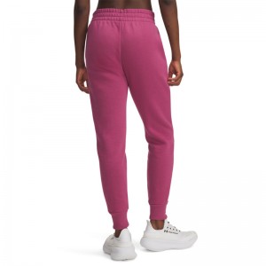 Under Armour Womens Rival Fleece Jogger (1379438-659)Παντελόνι Γυναικείας Φόρμας με Λάστιχο Fuchsia Dusk//White
