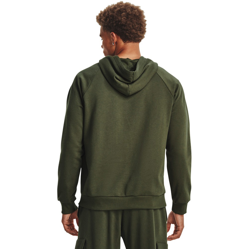 UNDER ARMOUR RIVAL FLEECE HOODIE (1379757-390)Ανδρικό Φούτερ με Κουκούλα και Τσέπες Marine OD Green//White