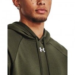 UNDER ARMOUR RIVAL FLEECE HOODIE (1379757-390)Ανδρικό Φούτερ με Κουκούλα και Τσέπες Marine OD Green//White