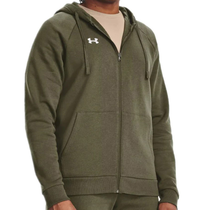 UNDER ARMOUR RIVAL FLEECE FZ HOODIE (1379767-390)ΑΝΔΡΙΚΗ ΦΟΥΤΕΡ ΖΑΚΕΤΑ Marine OD Green//White