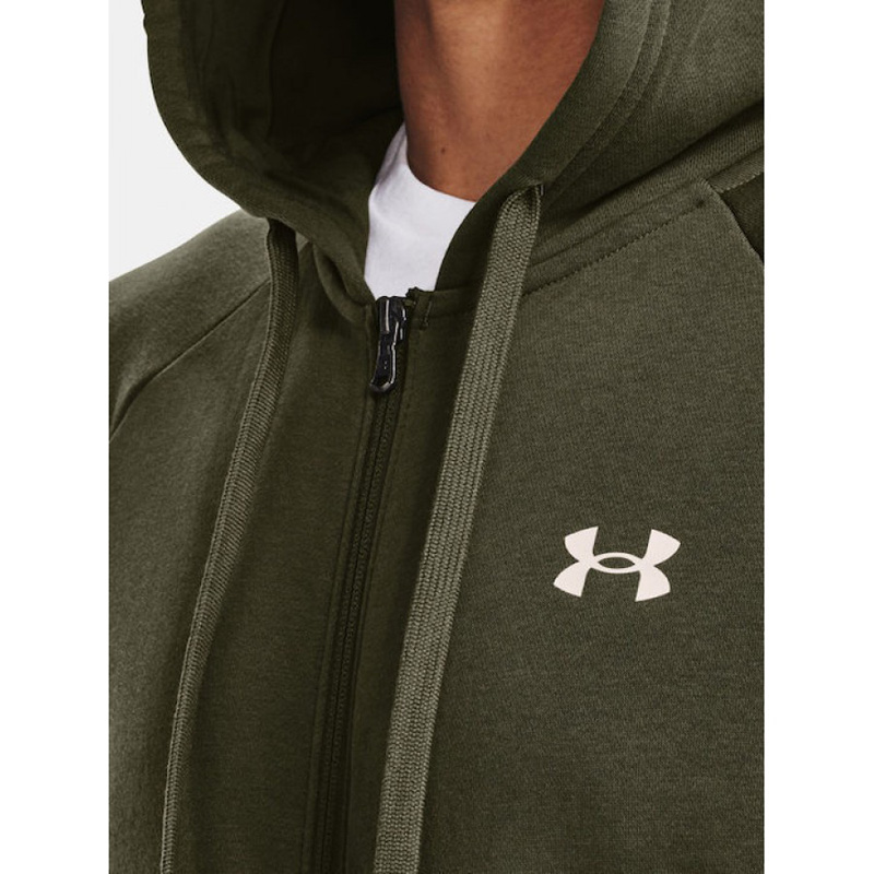 UNDER ARMOUR RIVAL FLEECE FZ HOODIE (1379767-390)ΑΝΔΡΙΚΗ ΦΟΥΤΕΡ ΖΑΚΕΤΑ Marine OD Green//White