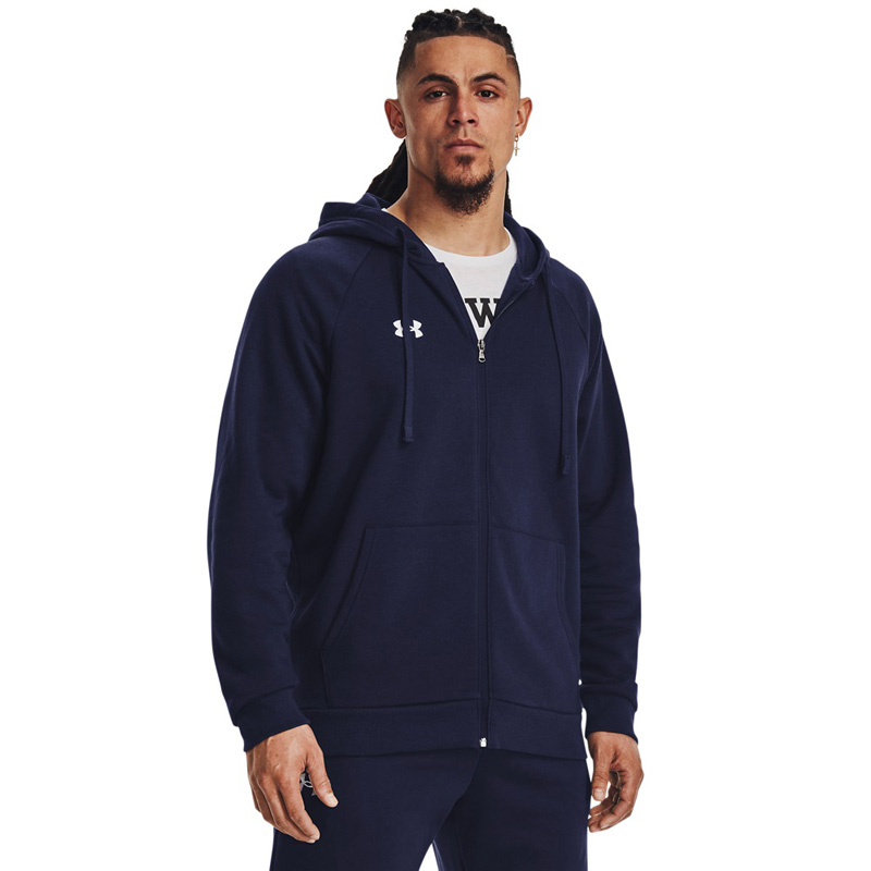 UNDER ARMOUR RIVAL FLEECE FZ HOODIE (1379767-410)ΑΝΔΡΙΚΗ ΦΟΥΤΕΡ ΖΑΚΕΤΑ Midnight Navy//White