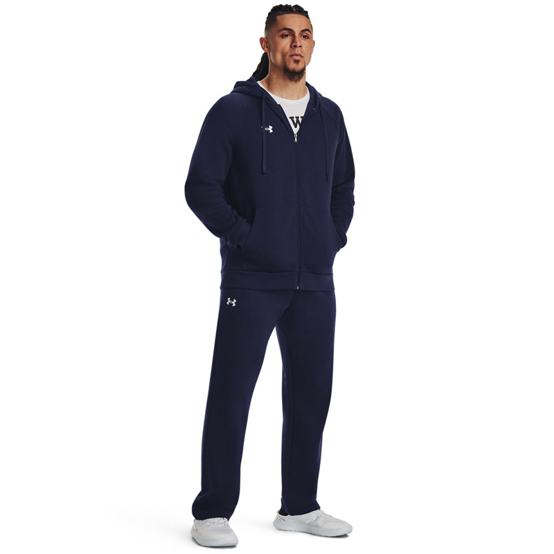 UNDER ARMOUR RIVAL FLEECE FZ HOODIE (1379767-410)ΑΝΔΡΙΚΗ ΦΟΥΤΕΡ ΖΑΚΕΤΑ Midnight Navy//White