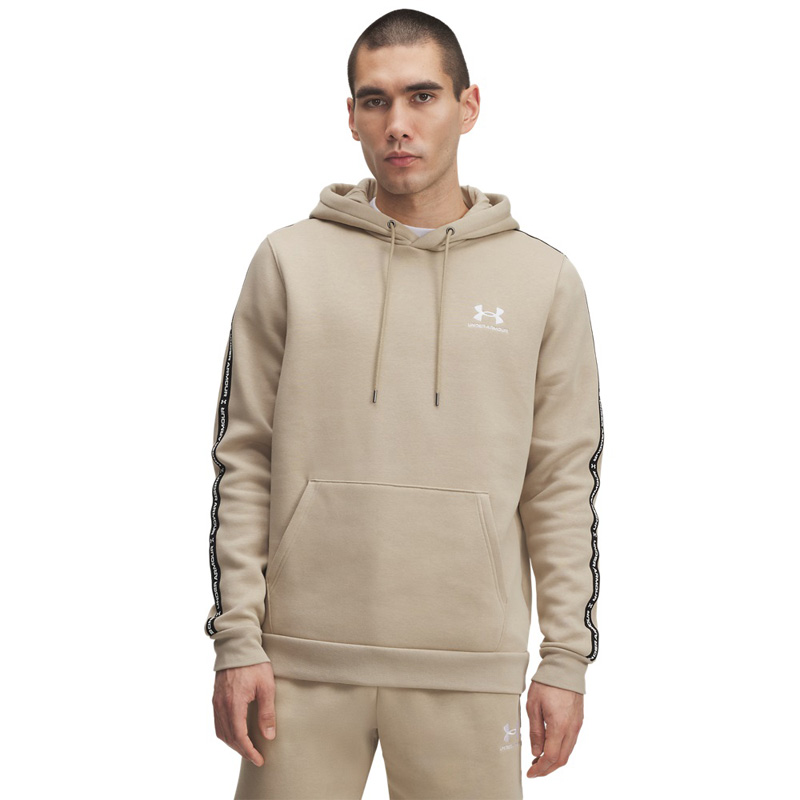 UNDER ARMOUR UA Icon Fleece HD Taping (1389356-299)ΑΝΔΡΙΚΗ ΦΟΥΤΕΡ ΜΠΛΟΥΖΑ ΜΕ ΚΟΥΚΟΥΛΑ City Khaki//White