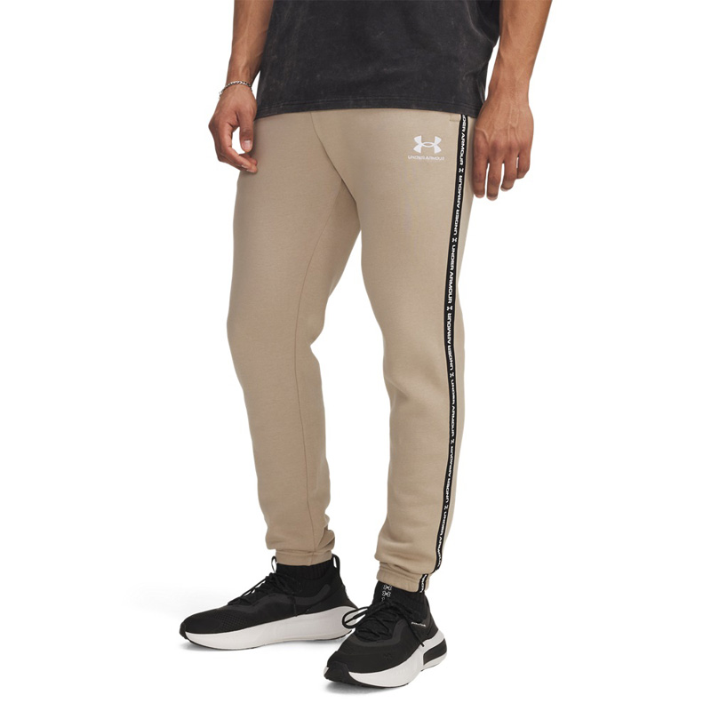UNDER ARMOUR ICON FLEECE JGR TAPING (1389358-299)ΑΝΔΡΙΚΟ ΠΑΝΤΕΛΟΝΙ ΦΟΡΜΑΣ City Khaki//White
