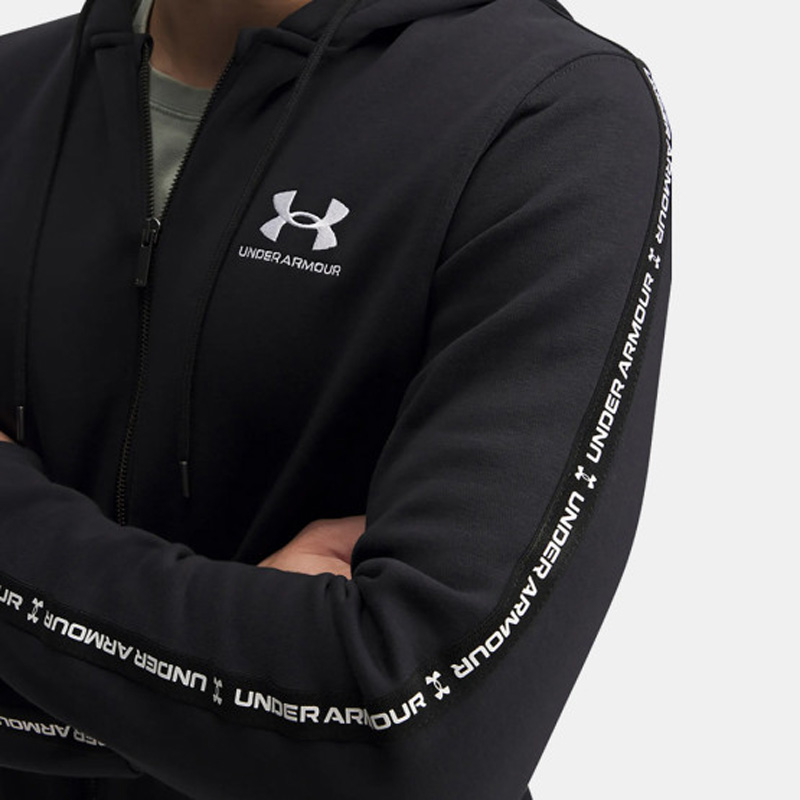 Under Armour Icon Fleece Fz Taping (1390298-001)ΑΝΔΡΙΚΗ ΖΑΚΕΤΑ ΜΑΥΡΗ