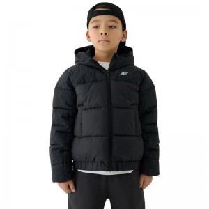 4F DOWN JACKET KIDS (4FJWAW25TDJAM621-20S)ΠΑΙΔΙΚΟ ΜΠΟΥΦΑΝ ΜΑΥΡΟ