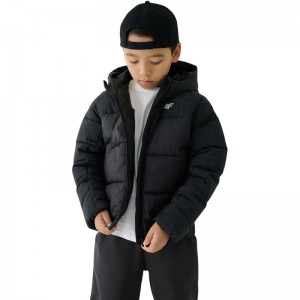 4F DOWN JACKET KIDS (4FJWAW25TDJAM621-20S)ΠΑΙΔΙΚΟ ΜΠΟΥΦΑΝ ΜΑΥΡΟ