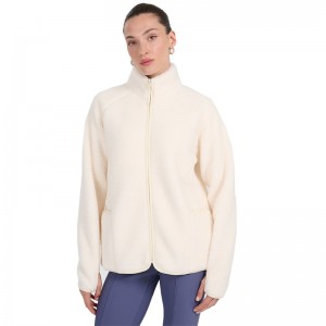 4F FLEECE WMNS (4FWAW25TFLEF328-11S)ΓΥΝΑΙΚΕΙΑ ΖΑΚΕΤΑ OFF WHITE