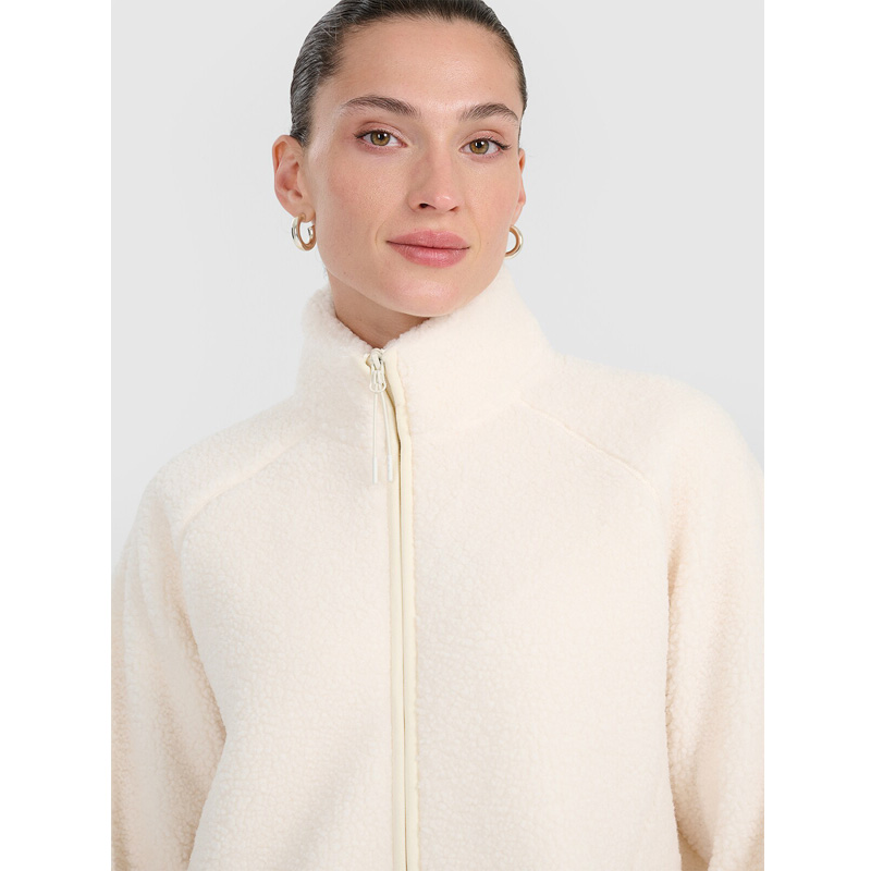 4F FLEECE WMNS (4FWAW25TFLEF328-11S)ΓΥΝΑΙΚΕΙΑ ΖΑΚΕΤΑ OFF WHITE