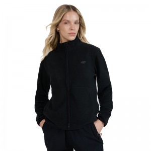 4F FLEECE WMNS (4FWAW25TFLEF328-20S)ΓΥΝΑΙΚΕΙΑ ΖΑΚΕΤΑ ΜΑΥΡΗ