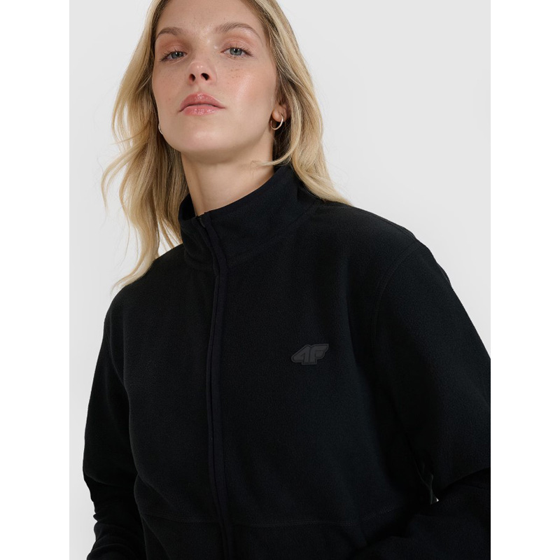 4F FLEECE WMNS (4FWAW25TFLEF328-20S)ΓΥΝΑΙΚΕΙΑ ΖΑΚΕΤΑ ΜΑΥΡΗ