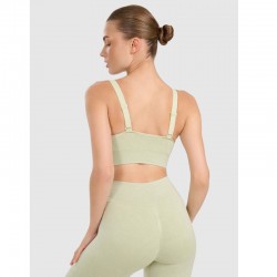 4F medium support sports bra for yoga and pilates (4FWAW25USBAF210-42Α)ΓΥΝΑΙΚΕΙΟ ΜΠΟΥΣΤΑΚΙ LIGHT GREEN ALLOVER