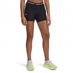UNDER ARMOUR Tech Play Up 2in1 Shorts (1389895-001)Γυναικείο Σορτς Προπόνησης Μαύρο 2-in-1