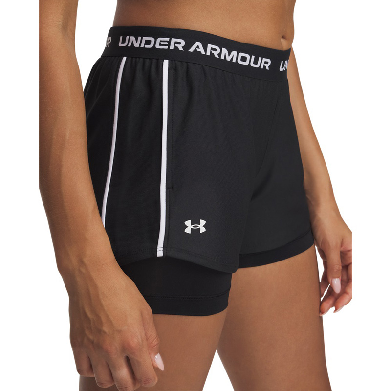 UNDER ARMOUR Tech Play Up 2in1 Shorts (1389895-001)Γυναικείο Σορτς Προπόνησης Μαύρο 2-in-1