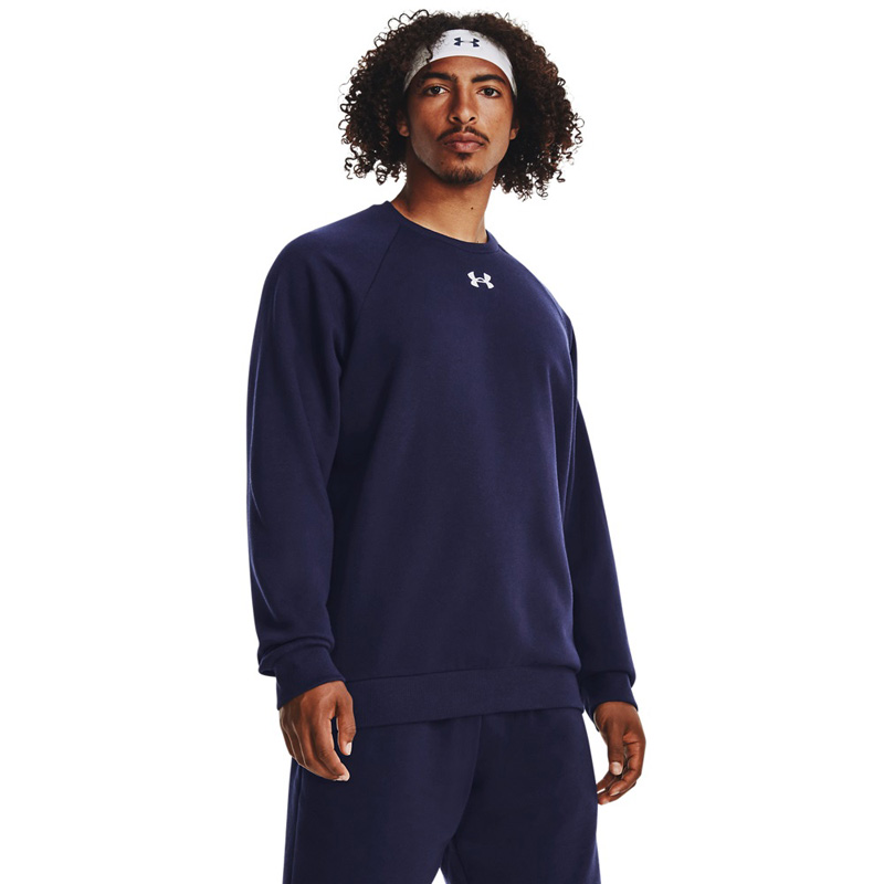 Under Armour Rival Fleece Crew (1379755-410)ΑΝΔΡΙΚΗ ΦΟΥΤΕΡ ΜΠΛΟΥΖΑ Midnight Navy/White