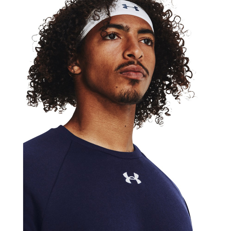 Under Armour Rival Fleece Crew (1379755-410)ΑΝΔΡΙΚΗ ΦΟΥΤΕΡ ΜΠΛΟΥΖΑ Midnight Navy/White