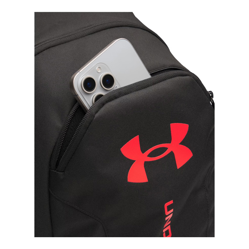 Under Armour Hustle Lite Backpack (6000399-002)ΤΣΑΝΤΑ ΠΛΑΤΗΣ 26 ΛΙΤΡΑ Black/Racer Red