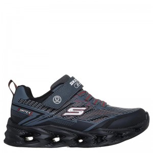 SKECHERS VORTEX 2.0 S-LIGHTS KIDS SHOES (400605L-BKCC)ΠΑΙΔΙΚΑ ΠΑΠΟΥΤΣΙΑ ΦΩΤΙΖΟΜΕΝΑ ΜΑΥΡΑ/ΓΚΡΙ